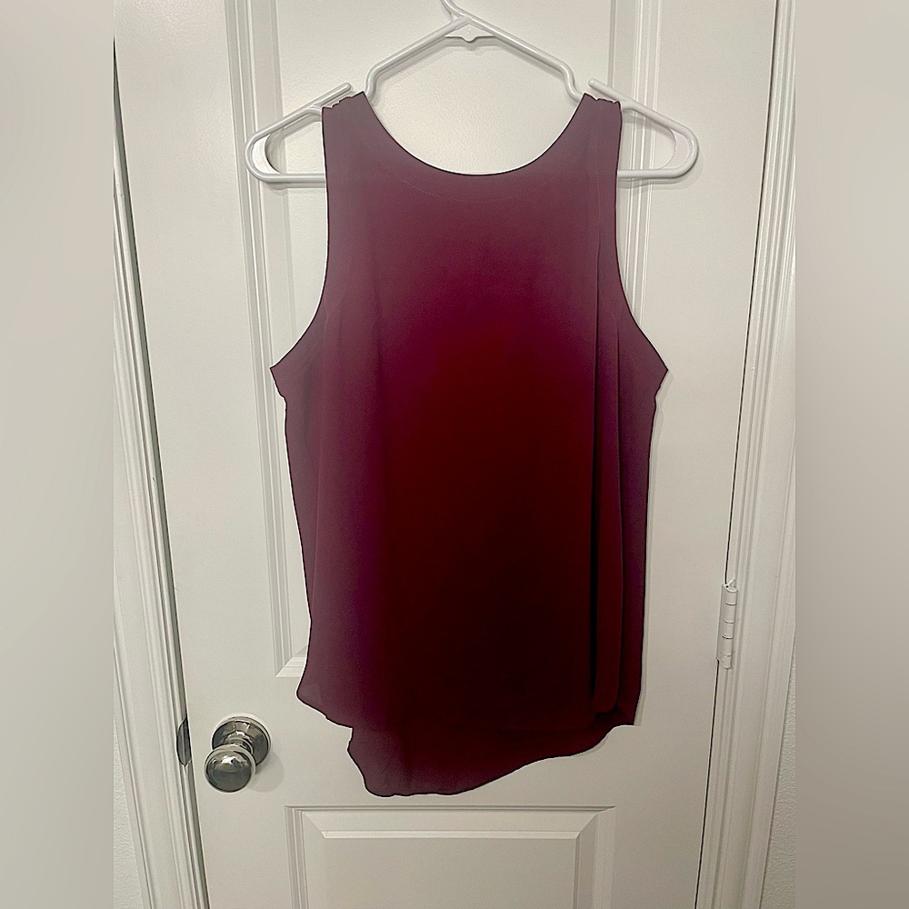 LOFT sleeveless burgundy/maroon blouse